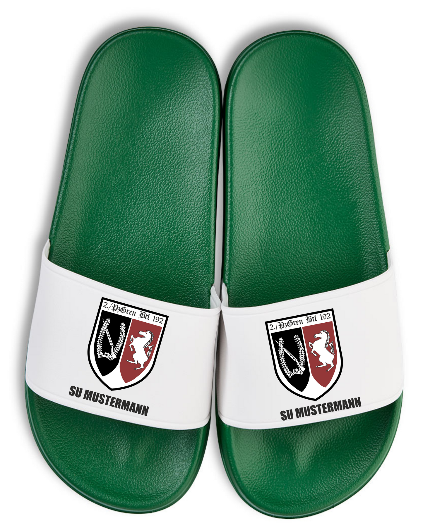 Badeschlappen mit Wappen und Namen
